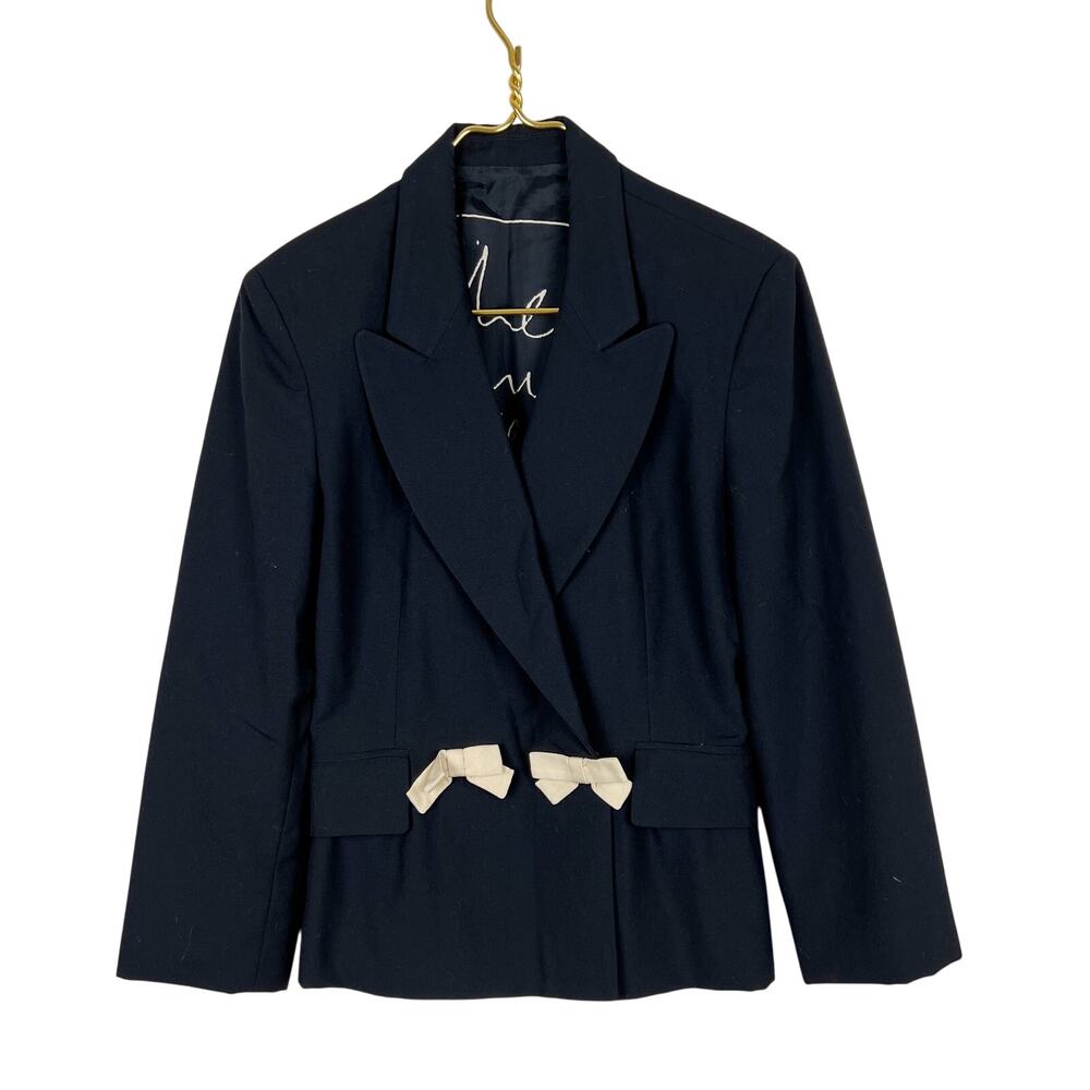 Moschino Cheap & Chic Vintage 1990's Bow Applique Double Breasted Blazer Size 8